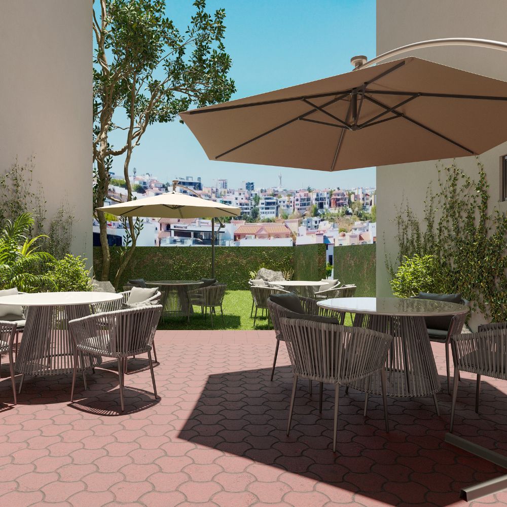 Asador exterior en terraza de convivencia